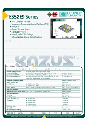 ES52E9 datasheet - OSCILLATOR