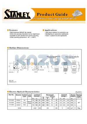 FR1105W datasheet - F_1105W Swries, Dome Lens Type AllnGaP SMT LED