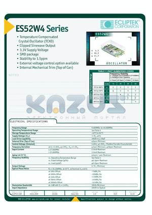 ES52W4 datasheet - OSCILLATOR