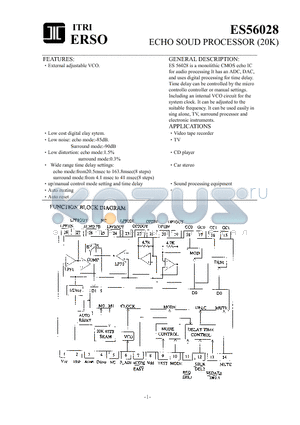 ES56028E datasheet - ECHO SOUD PROCESSOR (20K)