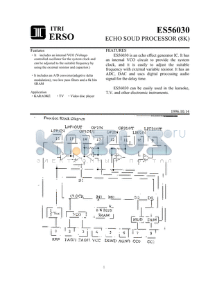 ES56030 datasheet - ECHO SOUD PROCESSOR (8K)