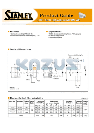 FR1101F datasheet - Series Right Angle AlInGaP SMT LED