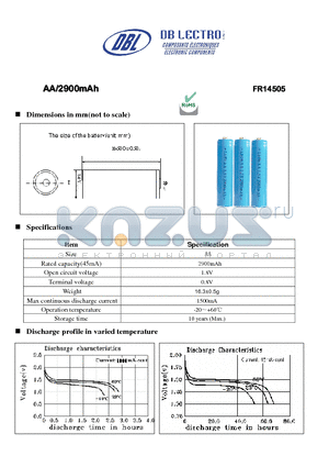 FR14505 datasheet - AA/2900mAh