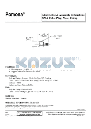 4804 datasheet - Assembly Instructions