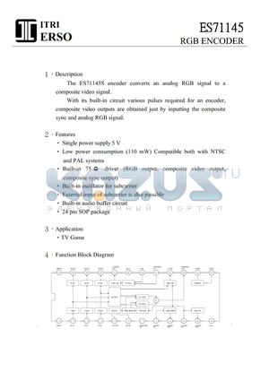 ES71145S datasheet - RGB ENCODER