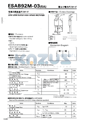 ESAB92M-03 datasheet - LOW LOSS SUPER HIGH SPEED RECTIFIER