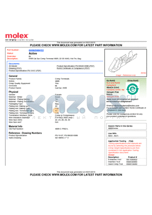 4809-C-P902-L datasheet - KK^ Cat Ear Crimp Terminal 4809, 22-30 AWG, Hot Tin, Bag