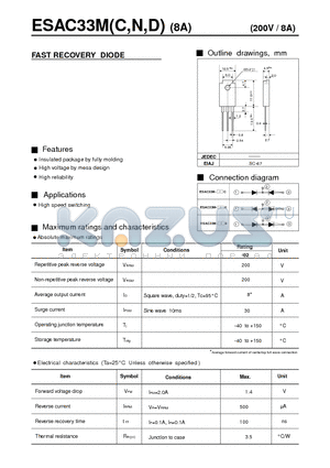 ESAC33M datasheet - FAST RECOVERY DIODE