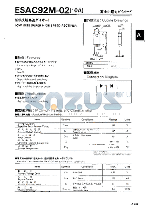 ESAC92M-02 datasheet - LOW LOSS SUPER HIGH SPEED RECTIFIER