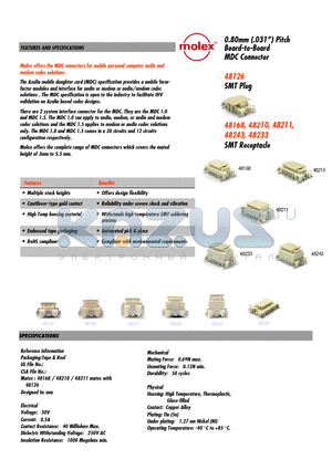 48168-1201 datasheet - Board-to-Board MDC Connector