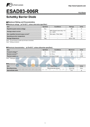 ESAD83-006R datasheet - Schottky Barrier Diode