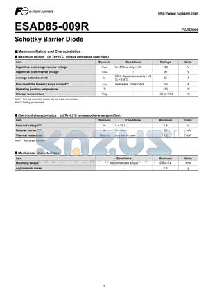 ESAD85-009R datasheet - Schottky Barrier Diode