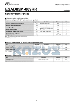 ESAD85M-009RR datasheet - Schottky Barrier Diode