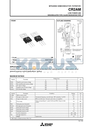 CR2AM datasheet - LOW POWER USE NON-INSULATED TYPE, GLASS PASSIVATION TYPE