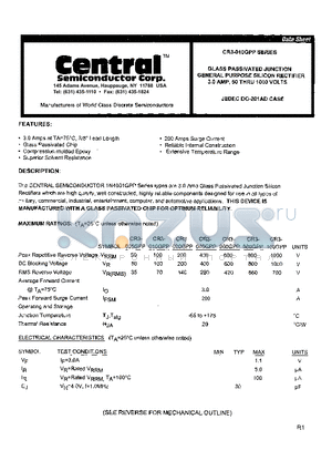 CR3-010GPP datasheet - GLASS PASSIVATED JUNCTION GENERAL PURPOSE SILICON RECTIFIER 3.0 AMP 50 THRU 1000VOLTS