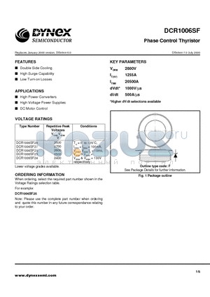 DCR1006SF24 datasheet - Phase Control Thyristor