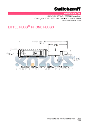 482NCP datasheet - LITTEL PLUG^ PHONE PLUGS