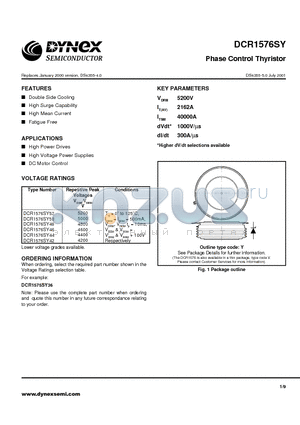 DCR1576SY datasheet - Phase Control Thyristor