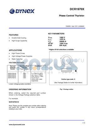 DCR1970X12 datasheet - Phase Control Thyristor