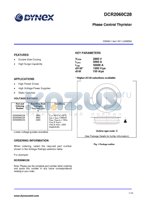 DCR2060C24 datasheet - Phase Control Thyristor