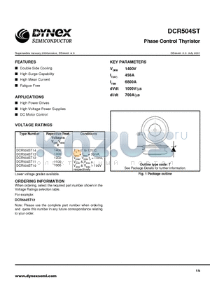 DCR504ST11 datasheet - Phase Control Thyristor