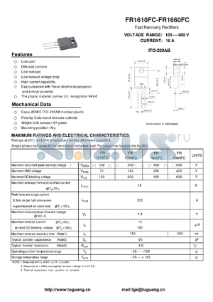 FR1610FC datasheet - Fast Recovery Rectifiers