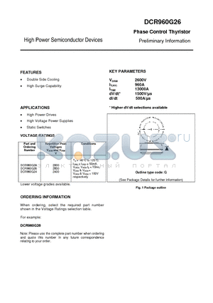 DCR590G65 datasheet - Phase Control Thyristor