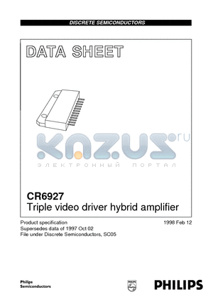 CR6927 datasheet - Triple video driver hybrid amplifier