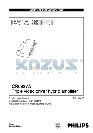 CR6927A datasheet - Triple video driver hybrid amplifier