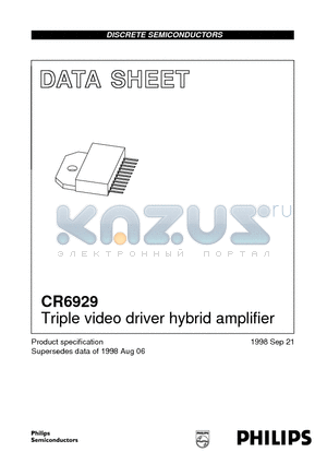 CR6929 datasheet - Triple video driver hybrid amplifier