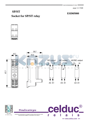 ESD05000 datasheet - Socket for SP/ST relay