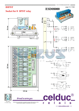 ESD08000_1 datasheet - Socket for 8 SP/ST relay