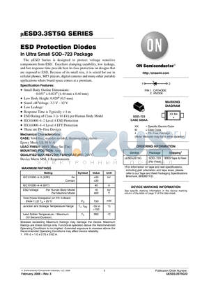 ESD12ST5G datasheet - ESD Protection Diodes In Ultra Small SOD-723 Package