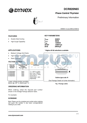 DCR820N50 datasheet - Phase Control Thyristor