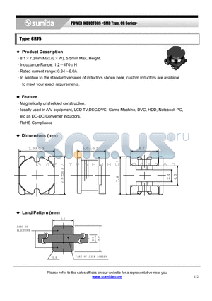 CR75NP-181KC datasheet - POWER INDUCTORS <SMD Type: CR Series>