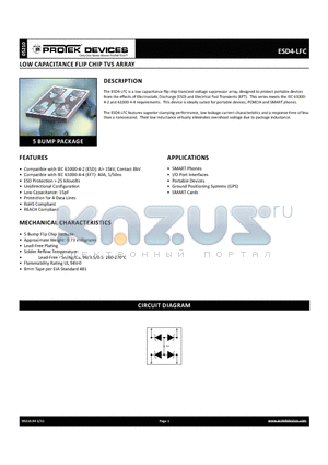 ESD4-LFC datasheet - LOW CAPACITANCE flip chip tvs array