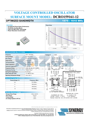 DCRO159161-12 datasheet - VOLTAGE CONTROLLED OSCILLATOR