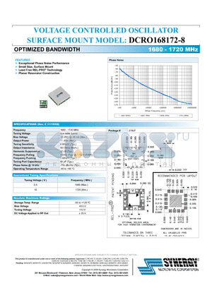 DCRO168172-8 datasheet - VOLTAGE CONTROLLED OSCILLATOR