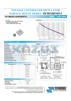 DCRO285345-5 datasheet - VOLTAGE CONTROLLED OSCILLATOR