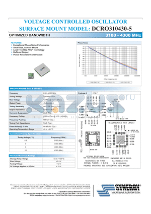 DCRO310430-5 datasheet - VOLTAGE CONTROLLED OSCILLATOR