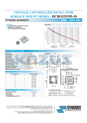 DCRO335395-10 datasheet - VOLTAGE CONTROLLED OSCILLATOR