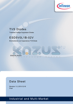 ESD5V0L1B-02V datasheet - Transient Voltage Suppressor Diodes