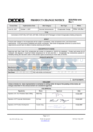 DCS-1078 datasheet - PRODUCT CHANGE NOTICE