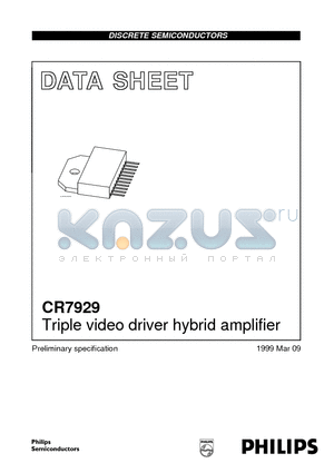 CR7929 datasheet - Triple video driver hybrid amplifier