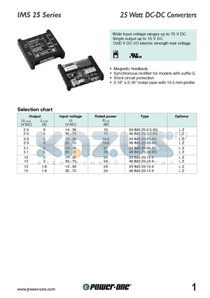 48IMS25-12-9 datasheet - 25 Watt DC-DC Converters