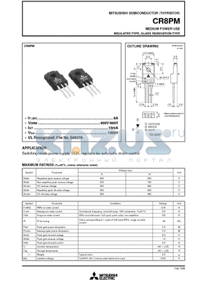 CR8PM datasheet - MEDIUM POWER USE INSULATED TYPE, GLASS PASSIVATION TYPE