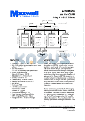 48SD1616RPFK datasheet - 256 Mb SDRAM 4-Meg X 16-Bit X 4-Banks