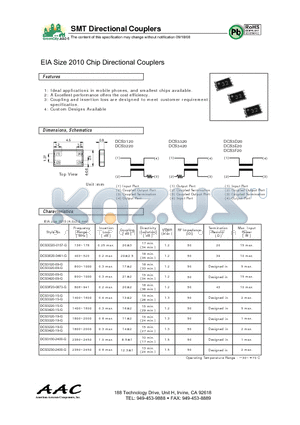 DCS3220-09-G datasheet - SMT Directional Couplers