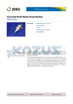 49-3940-4000-B datasheet - Uncooled Multi-Mode Pump Module