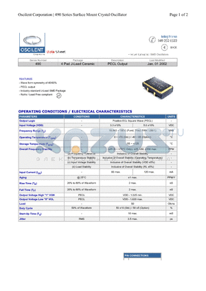 490-28.0M-3DC-T datasheet - 4 Pad J-Lead Ceramic PECL Output